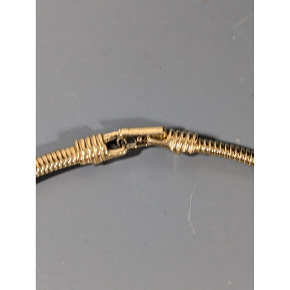 Trifari Cream Enamel Omega Chain Choker Necklace 16" Art Deco - Picture 7 of 11